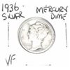 Image 1 : 1936 MERCURY SILVER DIME *NICE VERY FINE GRADE* DIME CAME OUT OF SAFE!!