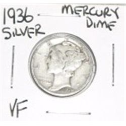 1936 MERCURY SILVER DIME *NICE VERY FINE GRADE* DIME CAME OUT OF SAFE!!