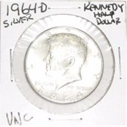 1964-D KENNEDY SILVER HALF DOLLAR *RARE UNC HIGH GRADE* SILVER HALF DOLLAR CAME OUT OF SAFE!!