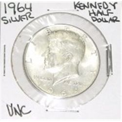 1964 KENNEDY SILVER HALF DOLLAR *RARE UNC HIGH GRADE* SILVER HALF DOLLAR CAME OUT OF SAFE!!