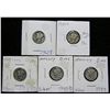 Image 1 : Lot of 5 Mercury Dimes