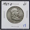 Image 1 : 1957 D Ben Franklin Half Dollar Very Fine