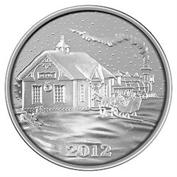 2012 1 oz .999 Silver Engravable Train Depot Round