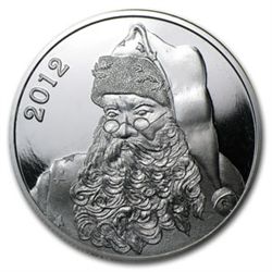 2012 1 oz .999 Silver Engravable Santa Christmas Round