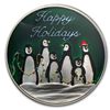 Image 1 : 2012 1 oz .999 Silver Engravable Enameled Penguin Christmas Round