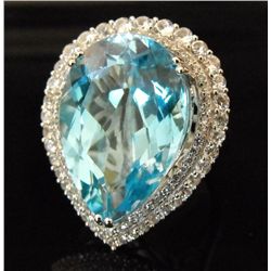 $9,097 GG GIA Blue Topaz Ring