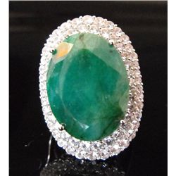 $13,384 GG GIA Emerald & Sapphire Ring