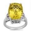 Image 1 : 12.2 ctw Lemon Topaz & Diamond Ring