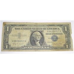 1957 SERIES B SILVER CERTIFICATE $1 SERIAL # U68384917A *PLEASE LOOK AT PICTURE TO DETERMINE GRADE*