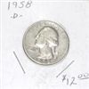 Image 1 : 1958-D WASHINGTON SILVER QUARTER *PLEASE LOOK AT PICTURE TO DETERMINE GRADE* COIN CAME OUT OF SAFE!!