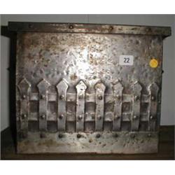 A c1910 steel coal box with relief decoration