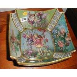 A reproduction Carlton ware bowl decorated with fairies