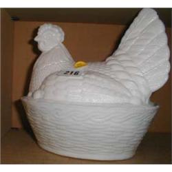 A white Pyrex chicken