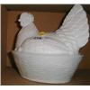 A white Pyrex chicken
