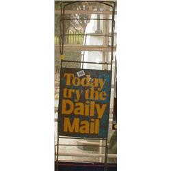 A mid C20th advertising metal paper rack "Today, Try the Daily Mail"