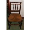 Image 1 : A C19th wicker seated rocking chair with bobbin turned spindles to back