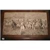 Image 1 : A C19th oak framed print of a Cavalry charge