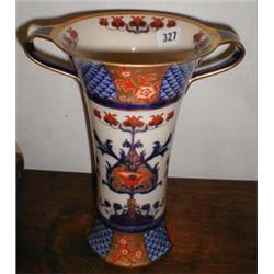 A Moorcroft "Aurelian" double handled baluster vase in blues reds white and gold with floral design
