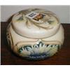 Image 1 : A c1908 MacIntyre Moorcroft design squat tobacco jar in blue revised cornflower on ivory ground. Arm