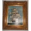 A gilt framed and glazed oil on board seascape after Montague Dawson RSMA : "The Ariel, 1865"
