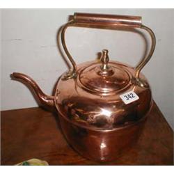 A C19th copper kettle