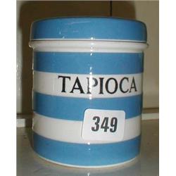 A T G Green Cornish ware "Tapioca" lidded canister