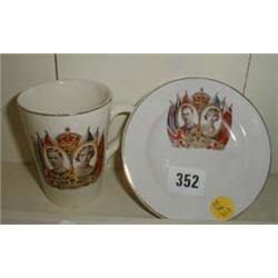 A coronation 1937 George VI beaker and plate