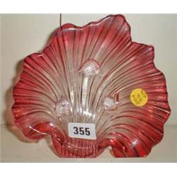 A c1920's pink leaf dish
