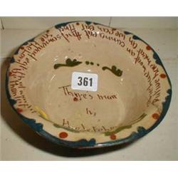 A Torquay Pottery "Theres a Man in the Kitchen" bowl