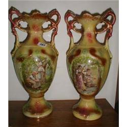 A pair of late C19th Stafford shire vases AF