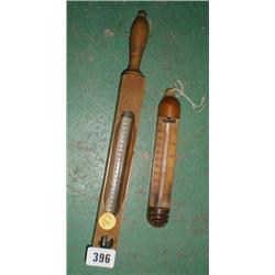 A Dr Forbes thermometer together with a Bakelite thermometer