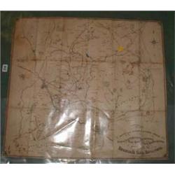 A C19th linen-backed "Birmingham Canal Navigation" map. Dated 1866