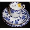 Image 1 : A Minton C19th blue and white trio "Delft" pattern