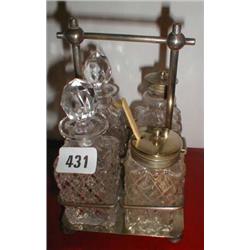 A C19th silver plated four piece cruet set