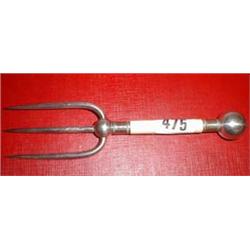 A Victorian ivory and silver plate sardine fork