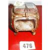 Image 1 : A C19th gilded trinket box with Eiffel Tower scene to lid