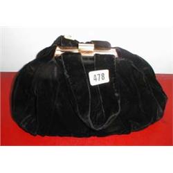 A black velvet evening bag