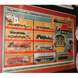 An Advertising print for the steam train "Birth of the Coronation Scot"