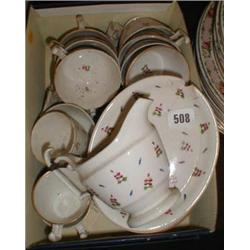 A late C18th/early C19th hand painted part tea set