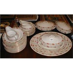 A quantity of Meakin dinner ware (46 pieces) including tureens, plates, graduated set of four platte