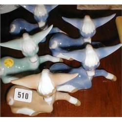 A set of five porcelain Bambi style deer, by Szeler Studio