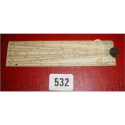 A C19th Ivory rule marked Army & Navy CSL - possibly Engineers calculating rule