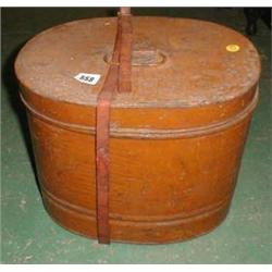 A C19th painted tin hat box