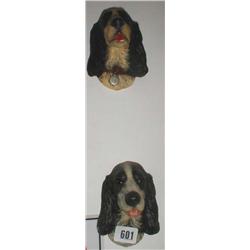 A pair of Bossons dogs head wall plaques