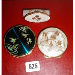 Two c1930's compacts together with a lipstick holder/mirror