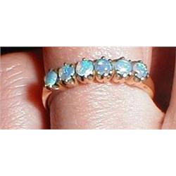 A 9ct gold opal dress ring