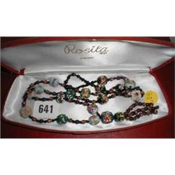 A Venetian glass bead necklace