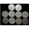 Image 2 : 10 ASSORTED WASHINGTON SILVER QUARTERS