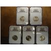 Image 1 : ALL 5-1999-P STATE QUARTERS NGC MS65