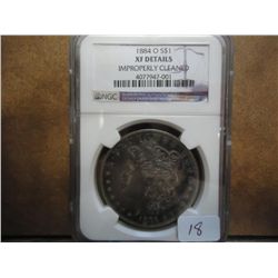 1884-O MORGAN SILVER DOLLAR NGC XF DETAILS